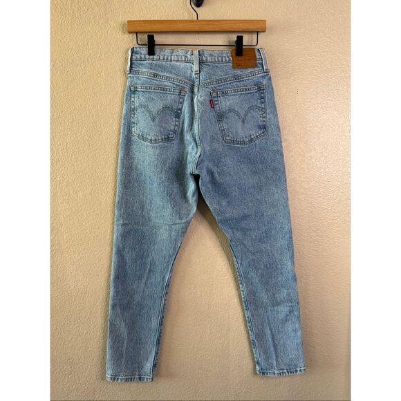 Levis 501S Womens Jeans 28x28 Lightwash Premium Denim Button Fly Skinny Big E - Picture 5 of 14